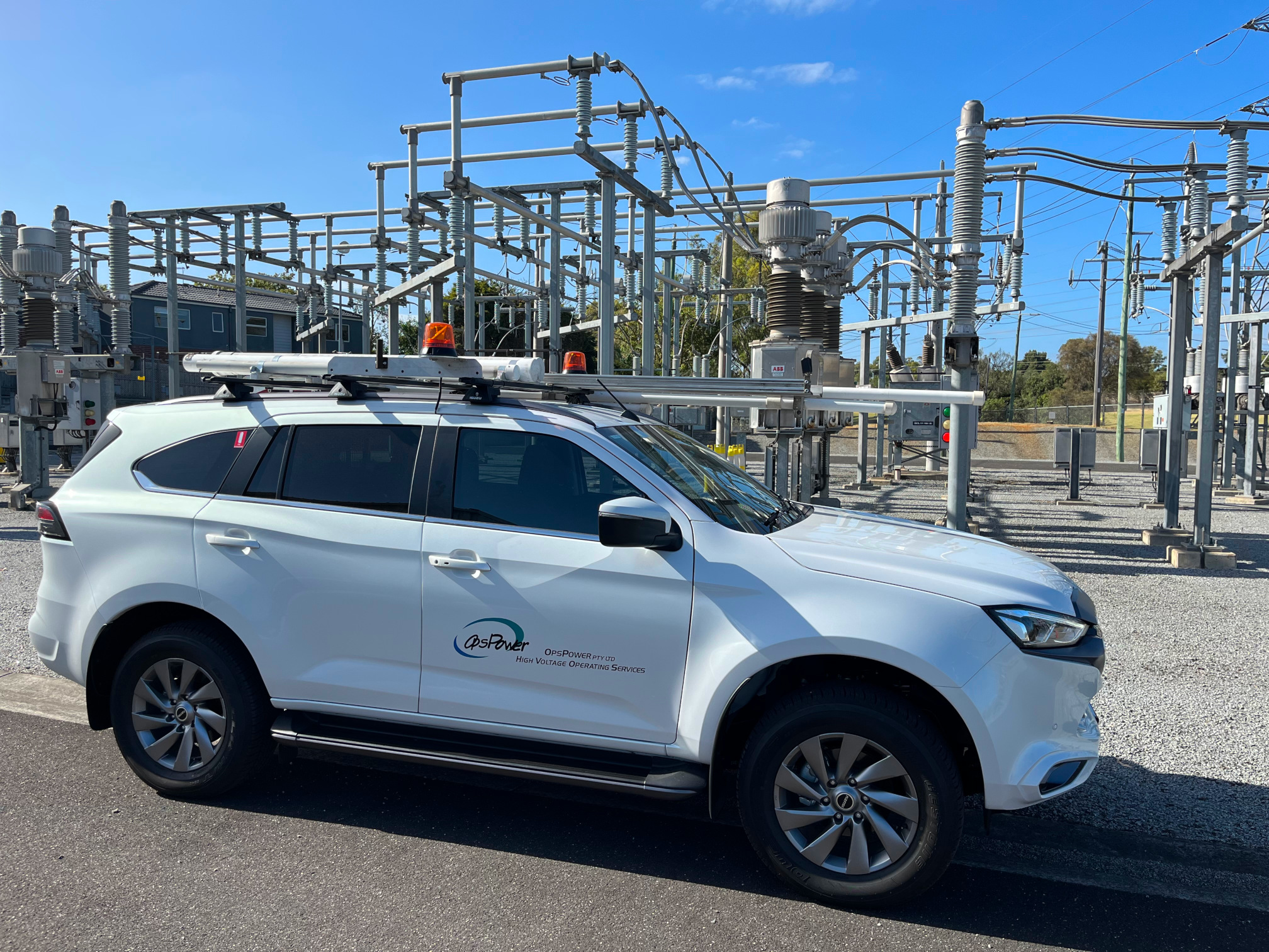High voltage operator at an electricity zone substation for an upgrade in Melbourne, Australia